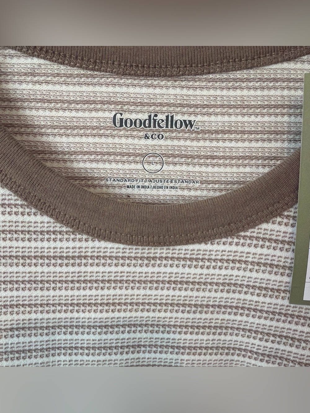 Goodfellow & Co. Brown Stripe Ringer Tee - Men's - Picture 3 of 5